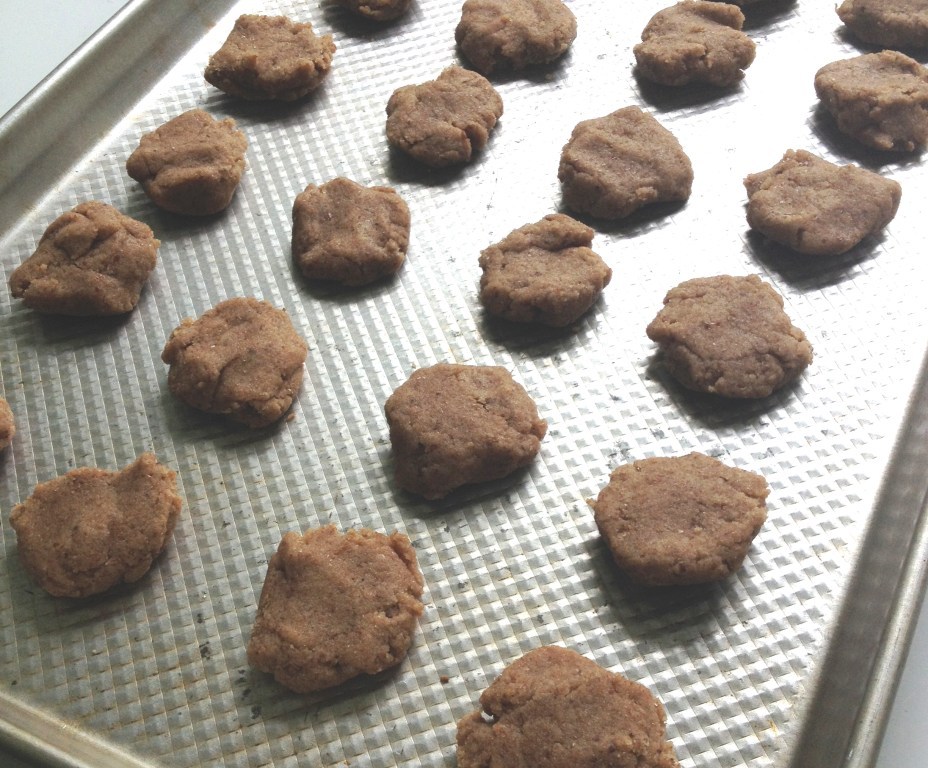 flaxseed cookies on a pan ready to bake