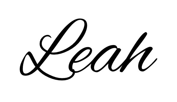 leah in cursive letters