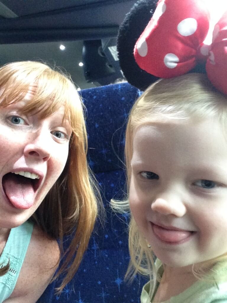 mom and daughter selfie on the magical express