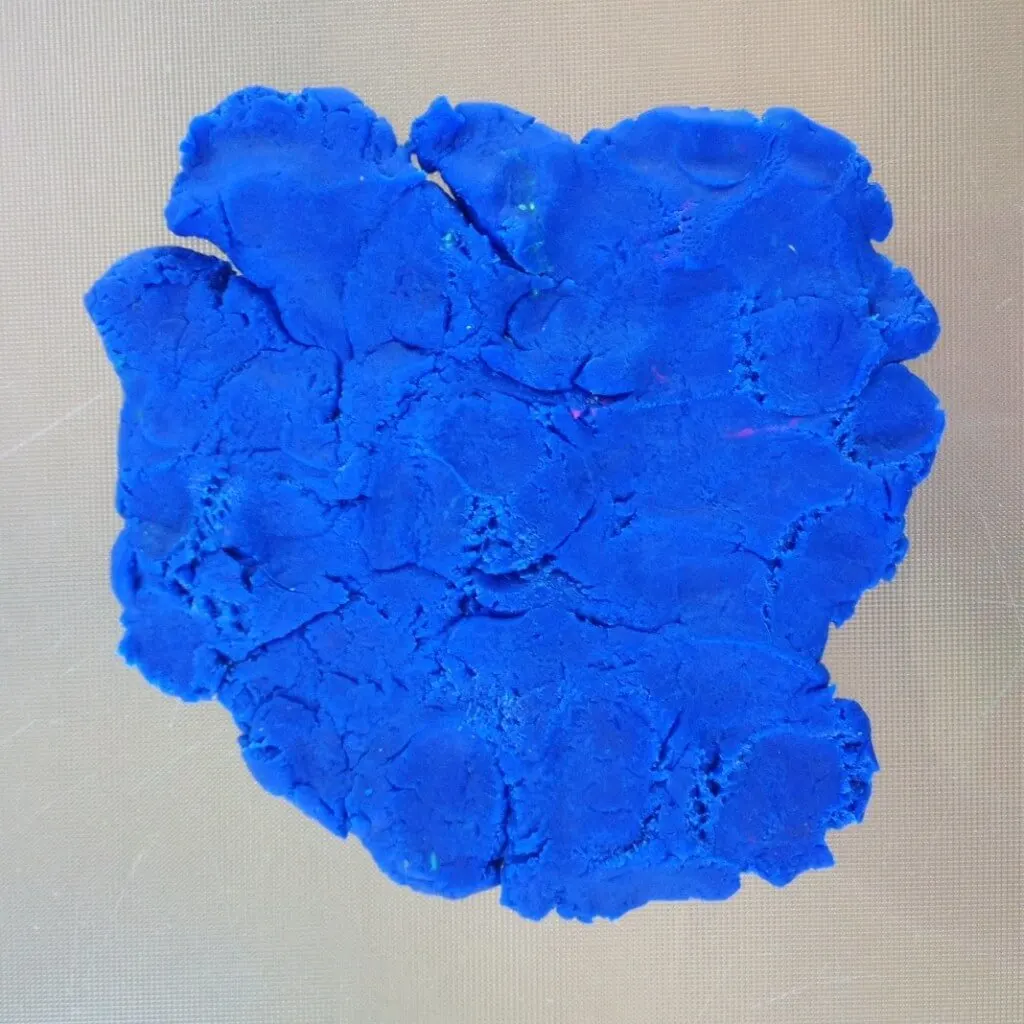 crusty dried out play doh flattened out