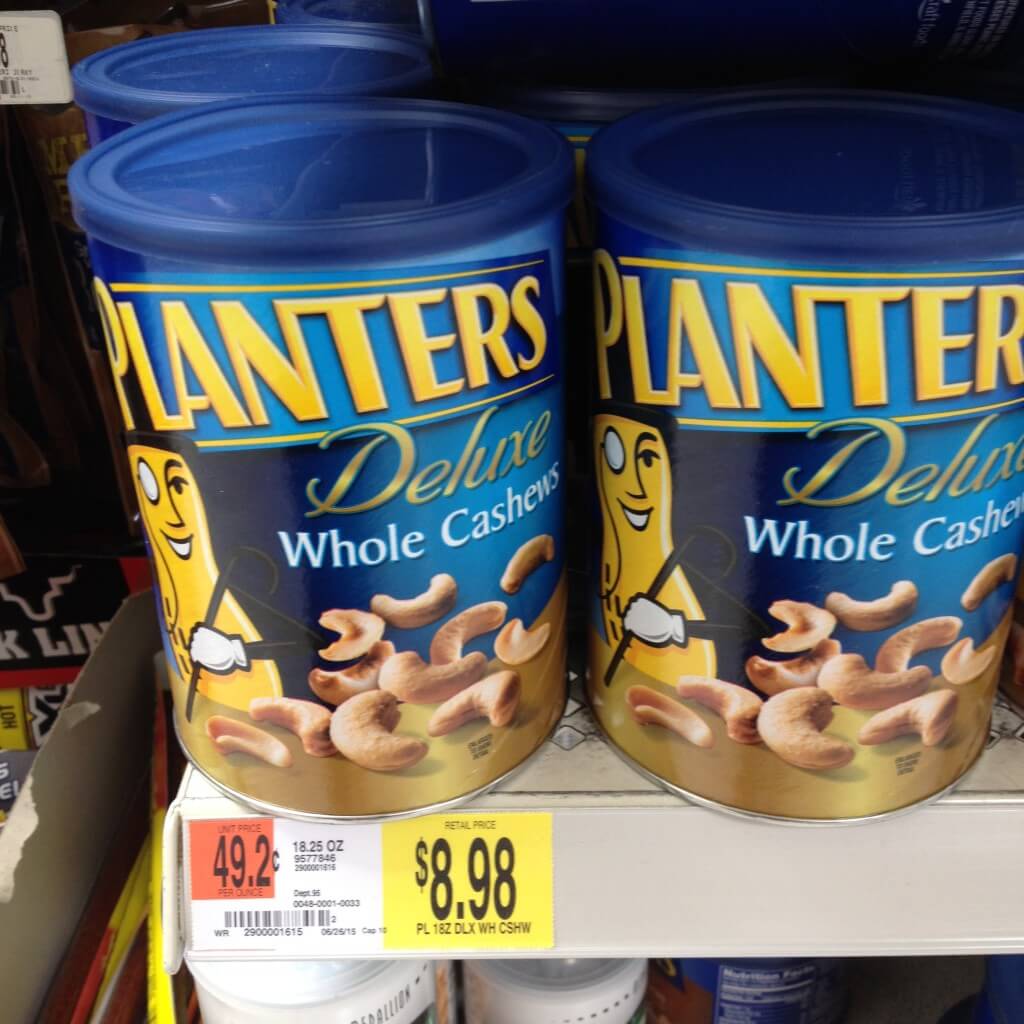 cans of planters whole cashews