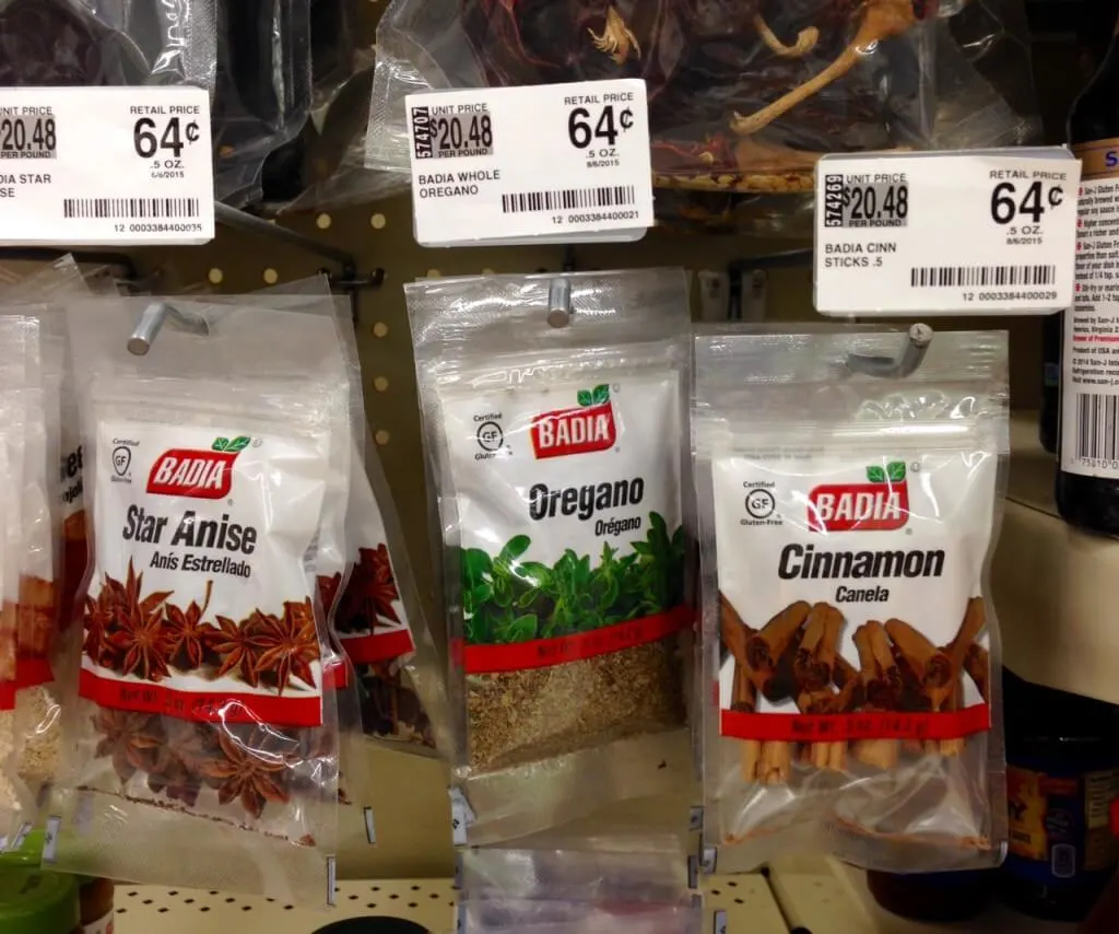 spices at the store