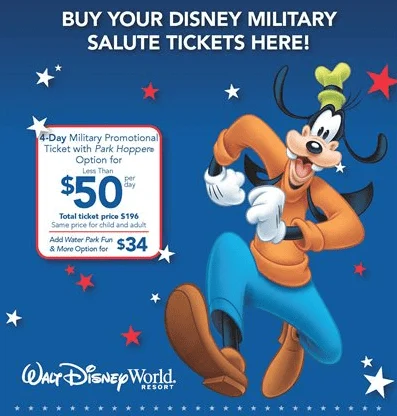 military discount at disney to get cheap disney world tickets