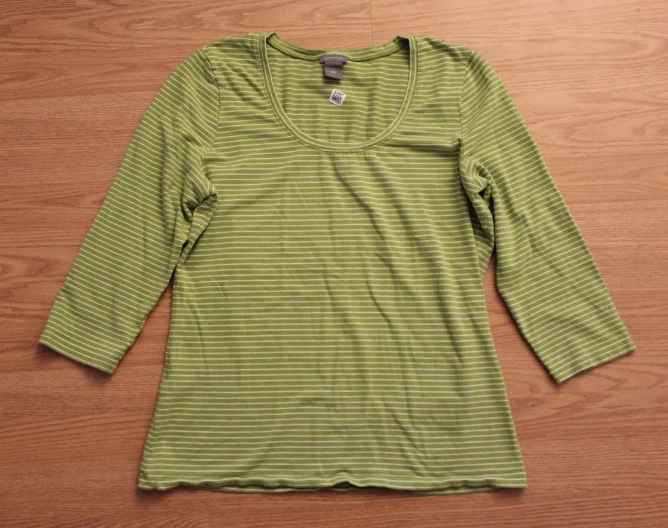 long sleeve green striped shirt