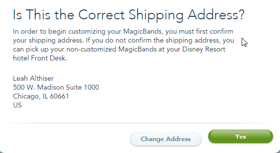 image confirming shipping address