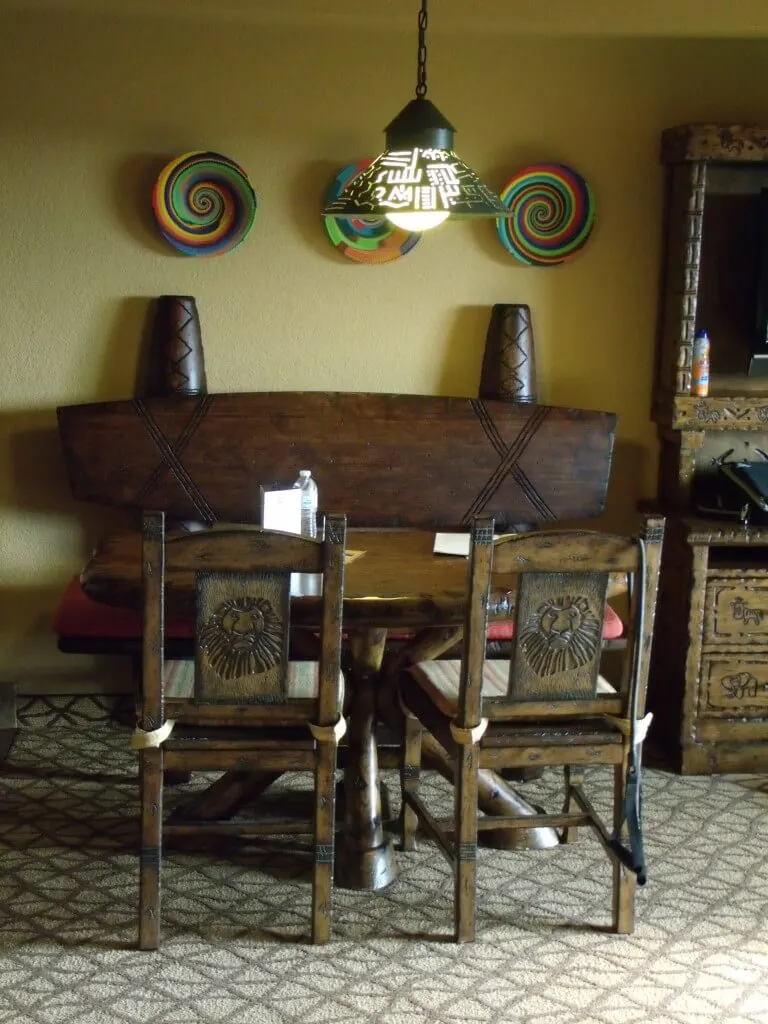 Living/Dining Room Area in a Two Bedroom Villa, Kidani Village vs Jambo House 