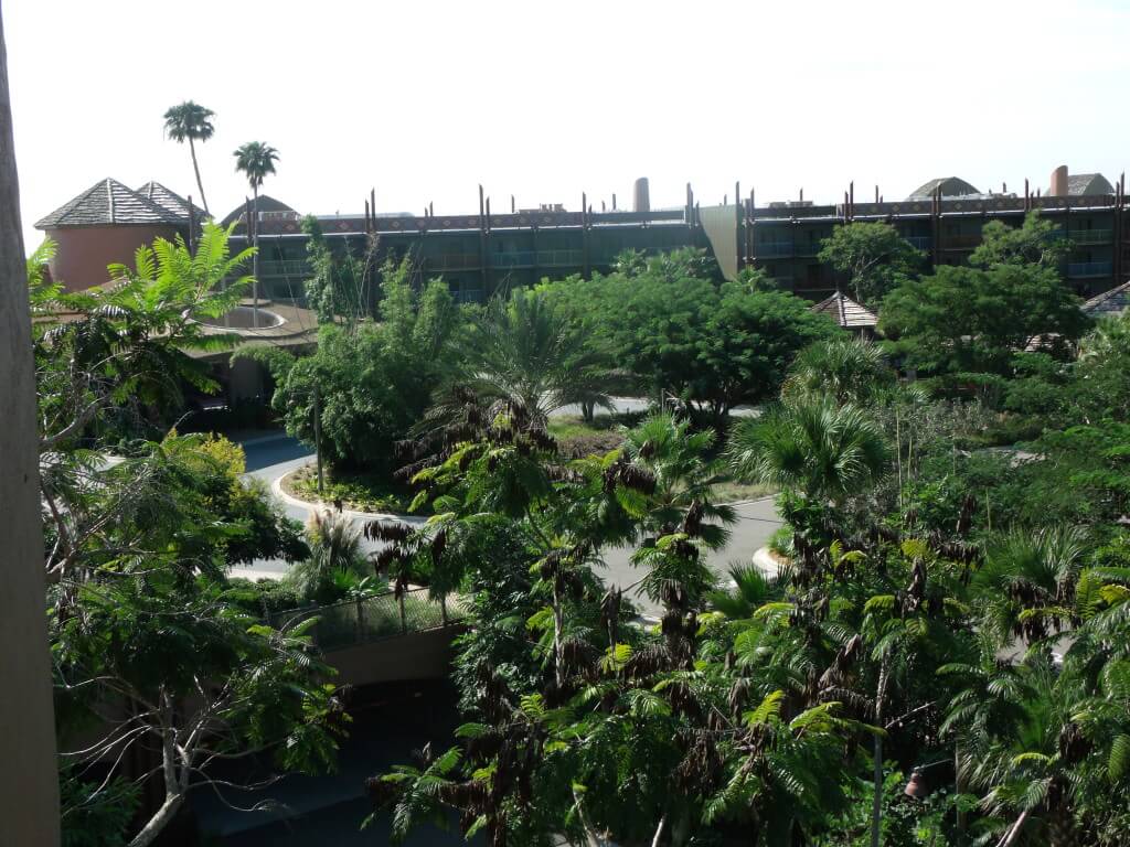 view of animal kingdom resort from room balcony