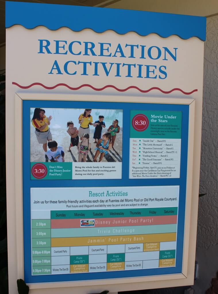 recreation activities sign