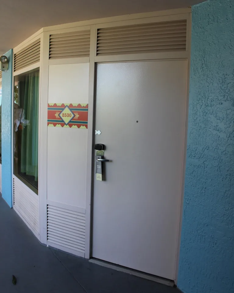 Exterior door of resort room