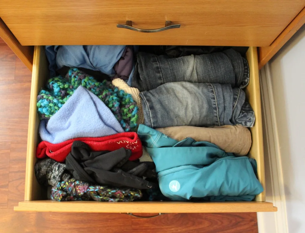 drawer of clothes