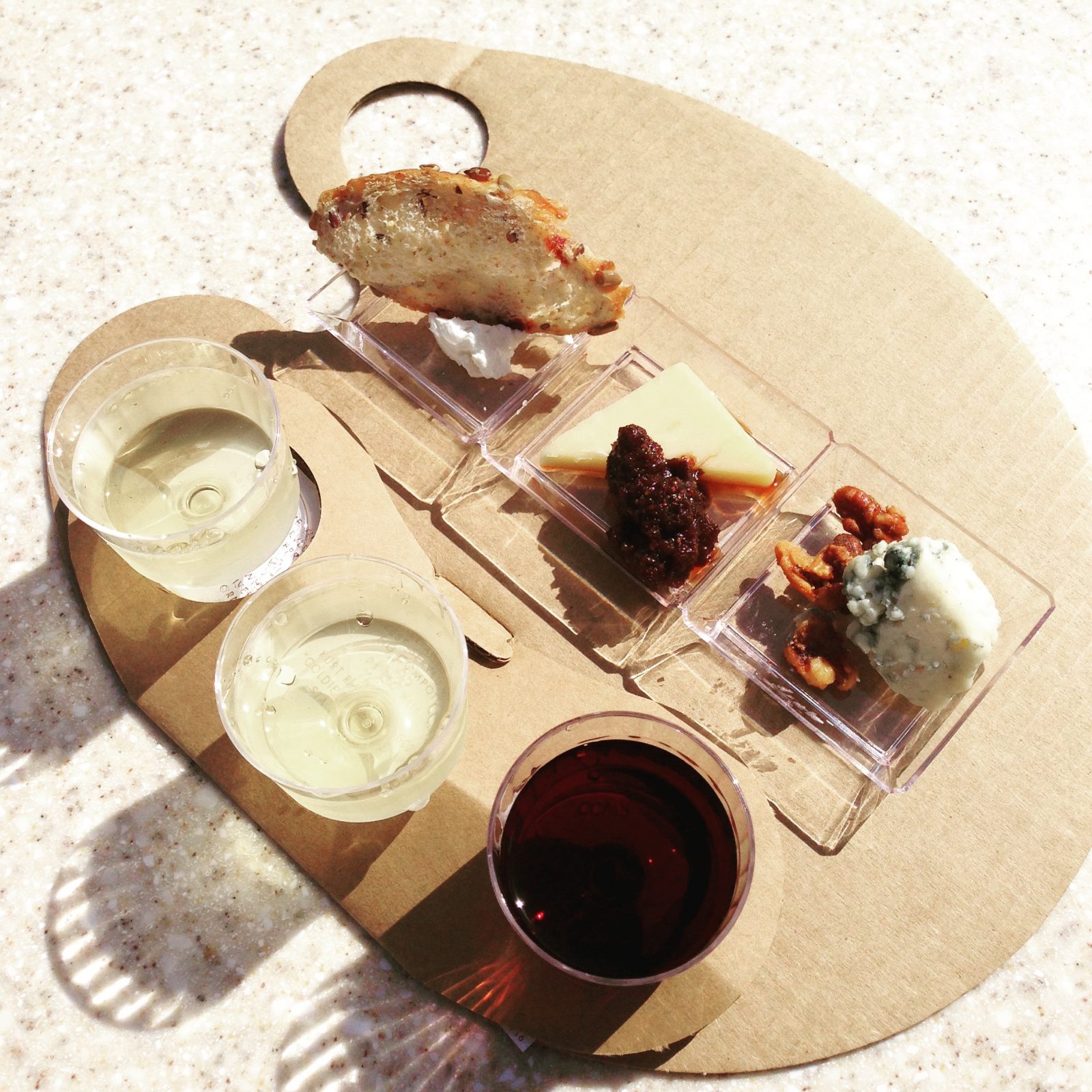 wine and cheese flight at epcot food and wine festival