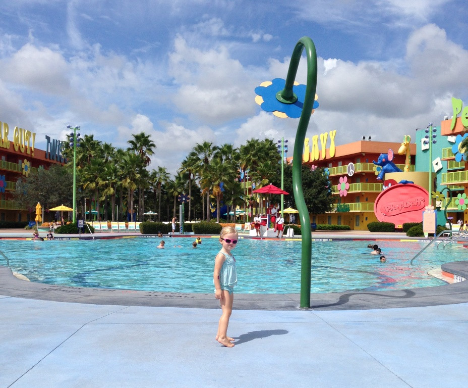 little girl at disney's pop century resort feature pool