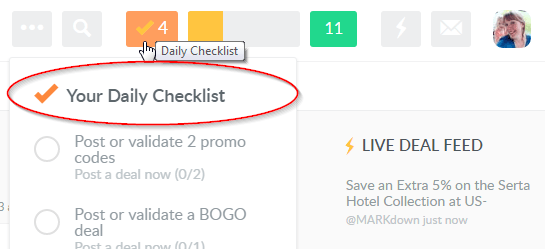 daily checklist on dealspotr