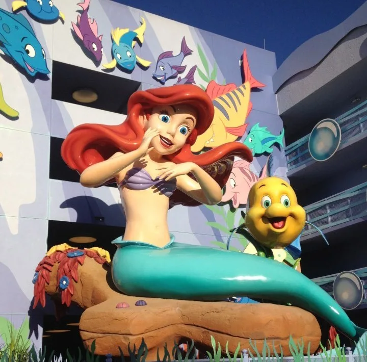little mermaid and flounder statue