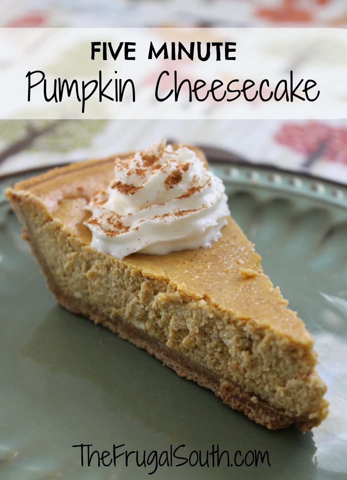 5 minute pumpkin cheesecake pinterest image