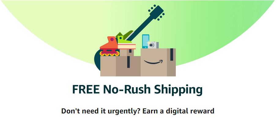 screenshot of amazon no rush shipping digital rewards