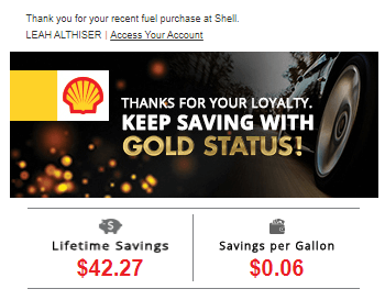 Shell Gas Savings Snapshot