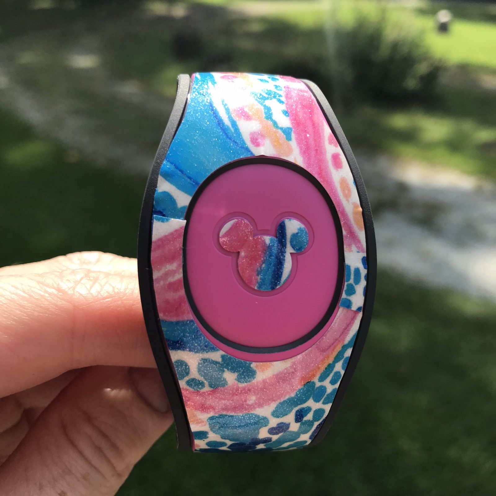 pink magic band disney with vinyl decal