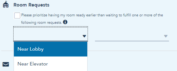 disney world room requests check in options