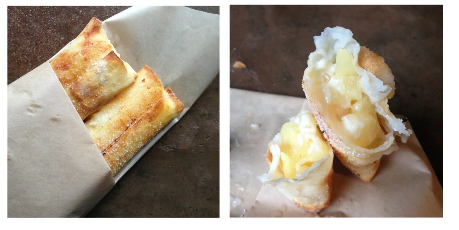 Pongu Lumpia (pineapple cream cheese spring rolls)