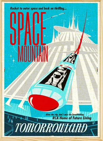 vintage space mountain poster