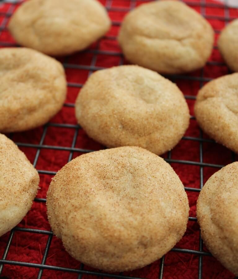 cinnamon and sugar coated Snickerdoodle cookies