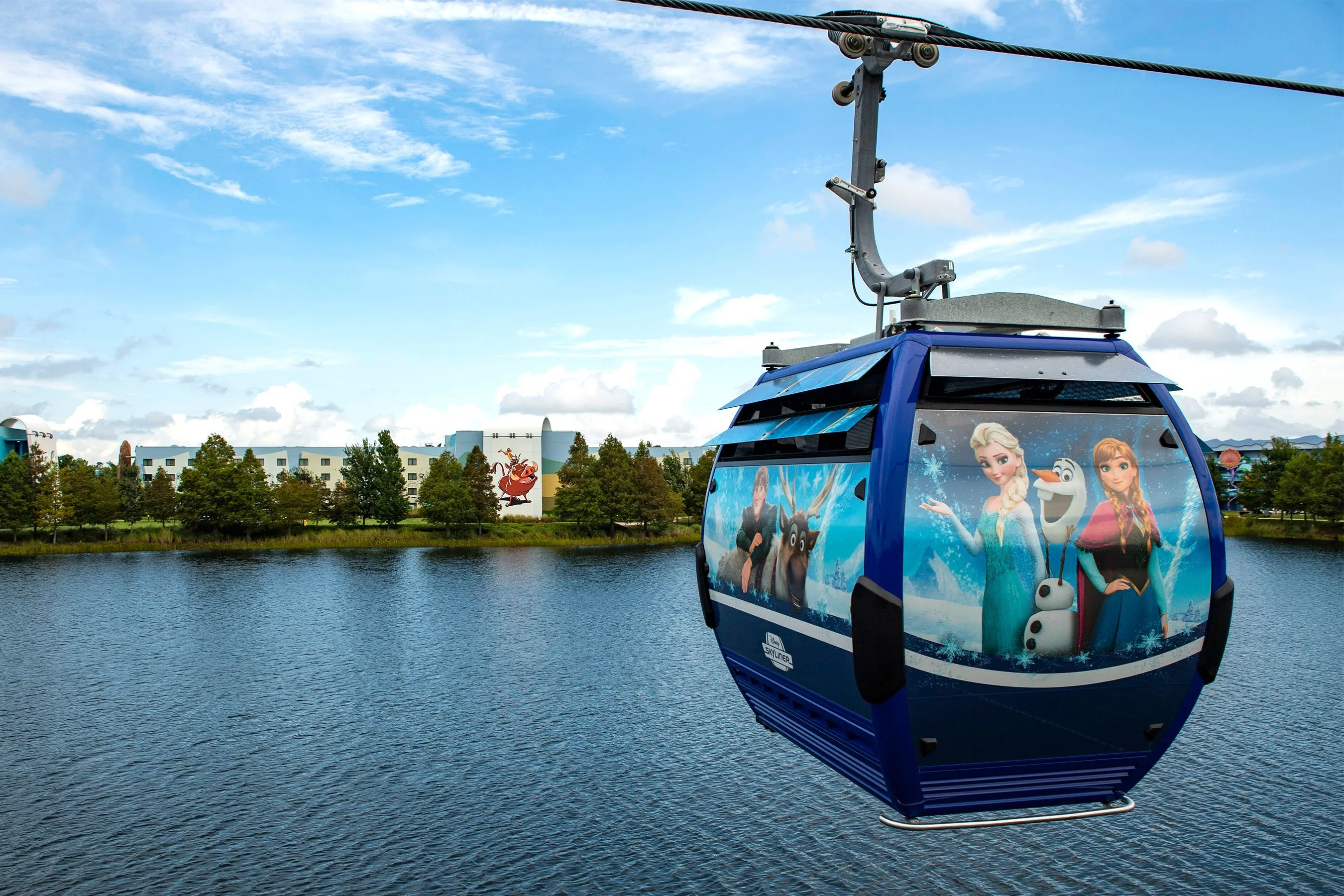 skyliner with frozen themed gondola