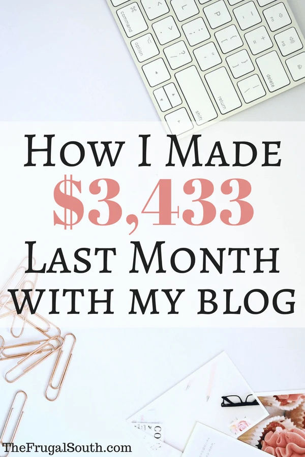How I made $3,433 Last Month With My Blog Pinterest Image