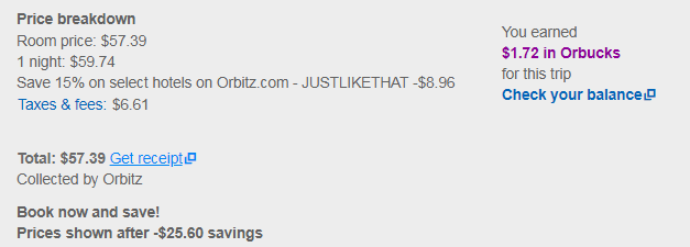 orbitz price breakdown