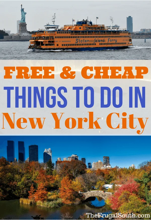 Free and Cheap things to do in New York City Pinterest Image