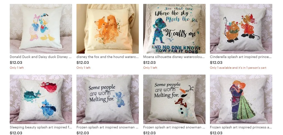 Disney Pillow options online