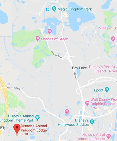 map showing disney locations
