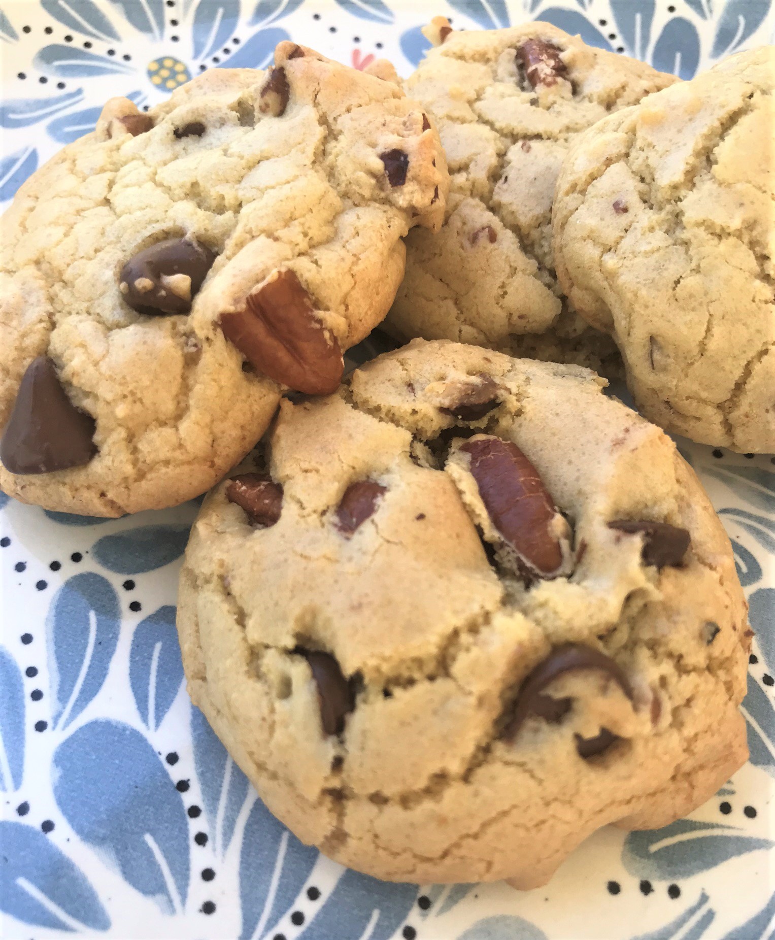 No butter chocolate chip cookies with pecans