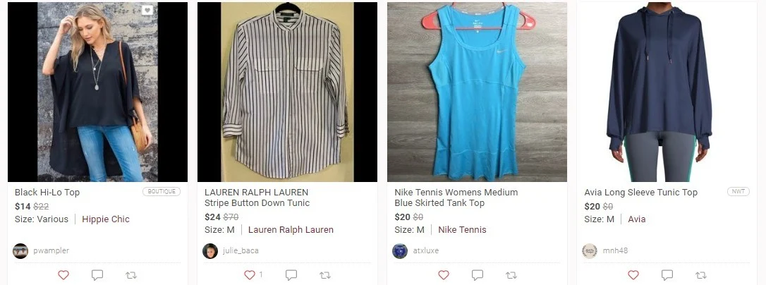 clothes for sale on poshmark