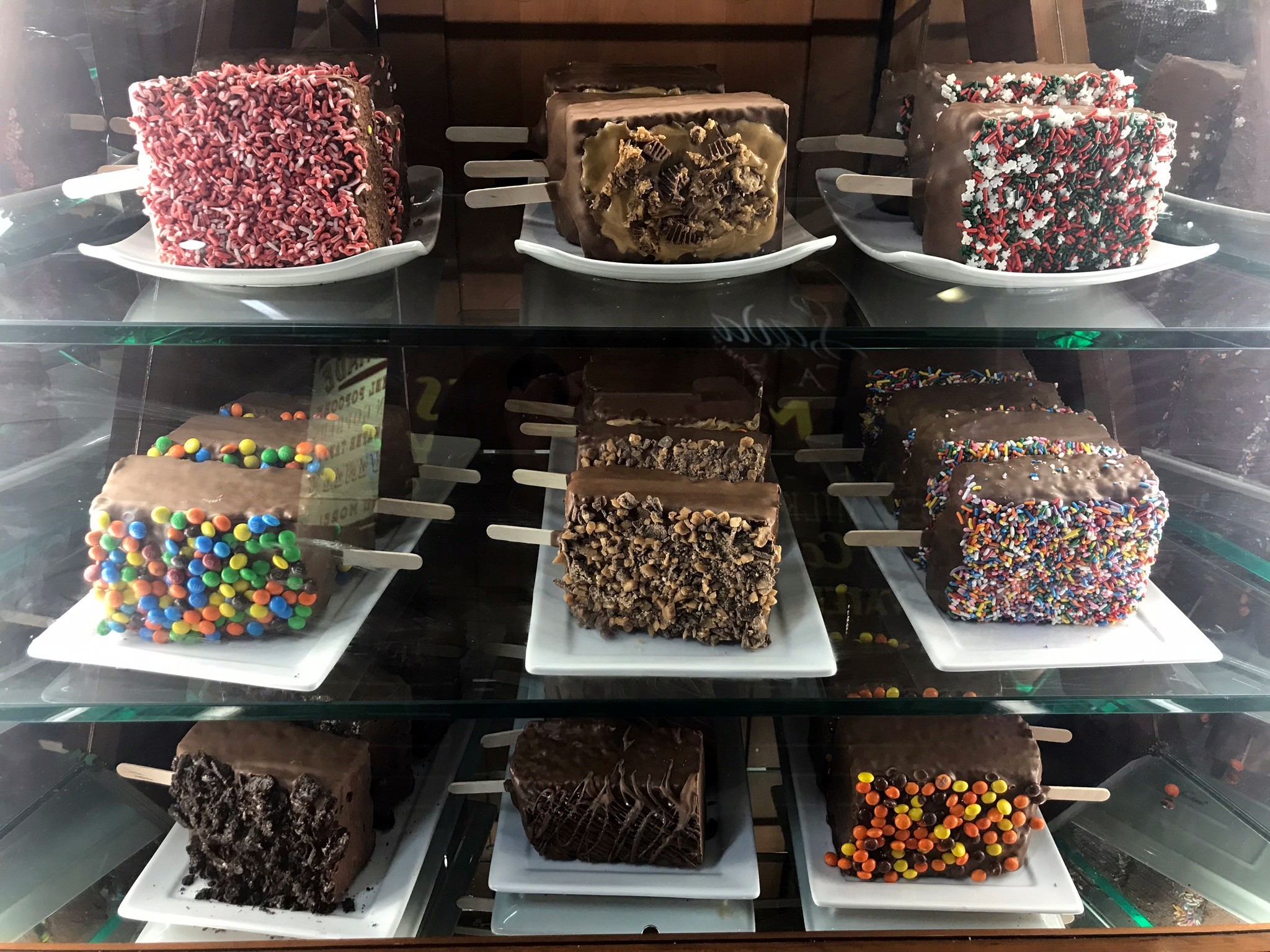 chocolates in case at savannah candy kitchen - things to do in savannah GA with kids
