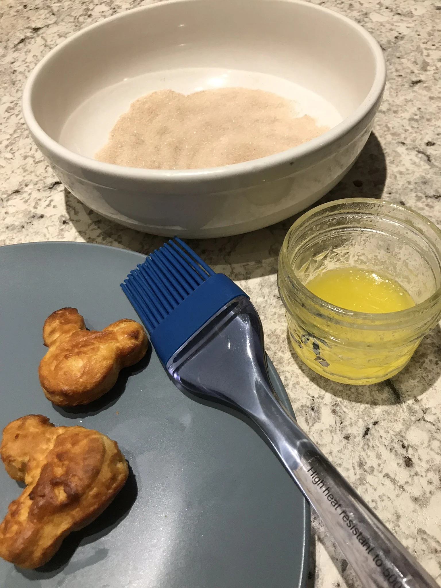 butter and cinnamon sugar for coating your air fryer biscuit donuts