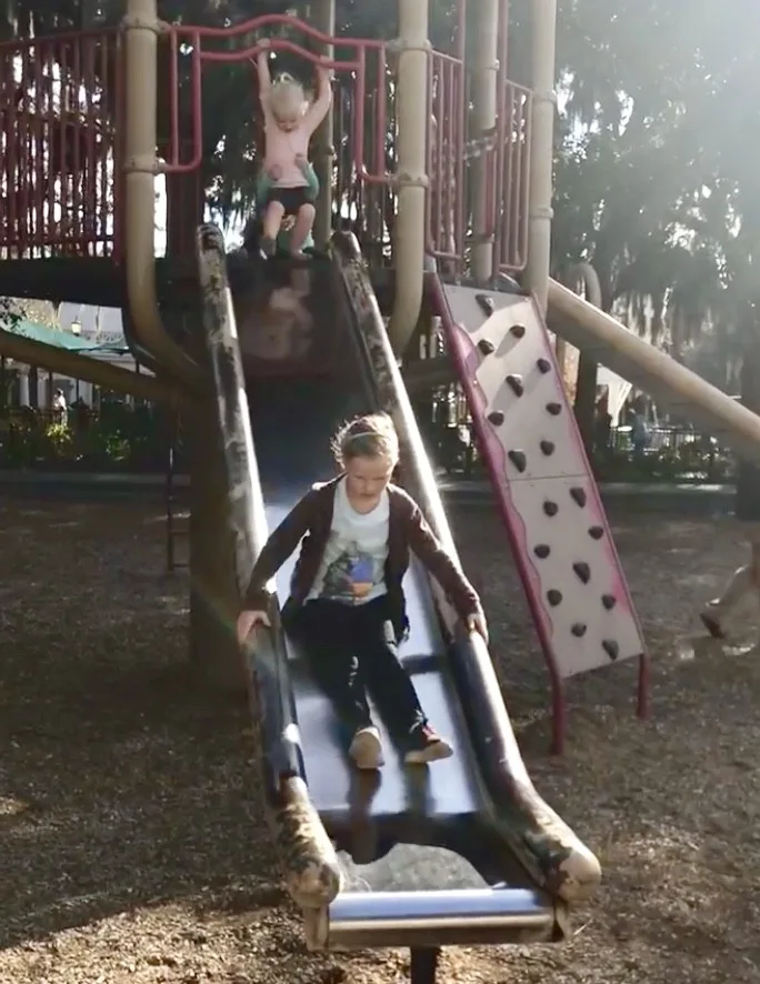 kids on playground in forsyth park savannah georgia