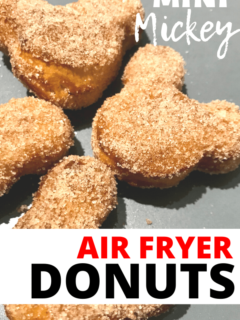 up close cooked mickey shapted air fryer donuts