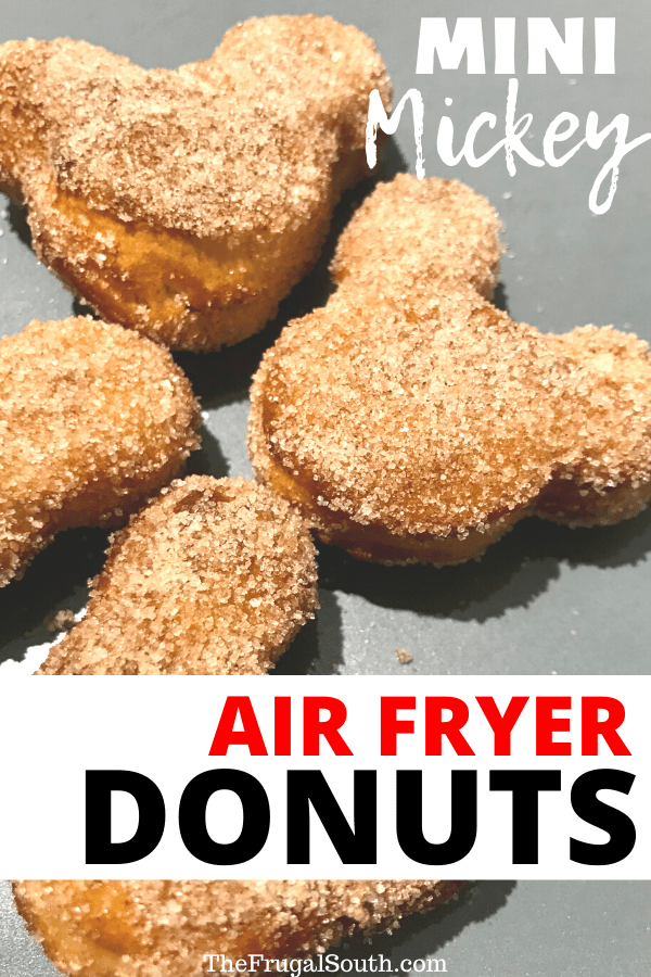 up close cooked mickey shapted air fryer donuts