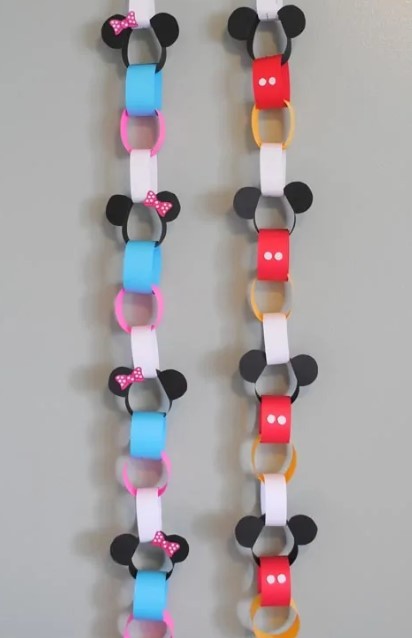 mickey and minnie paper chain craft