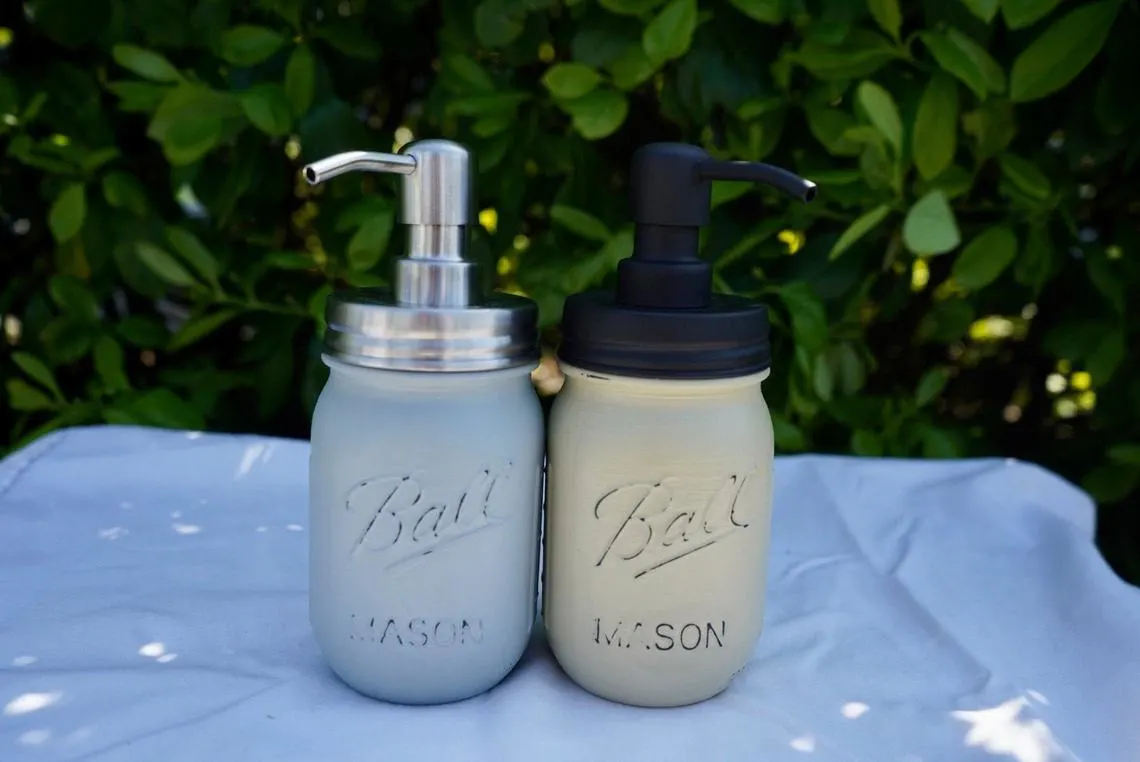 DIY Soap dispensers with distressed finish