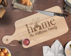 personalized disney engraved wooden cutting board