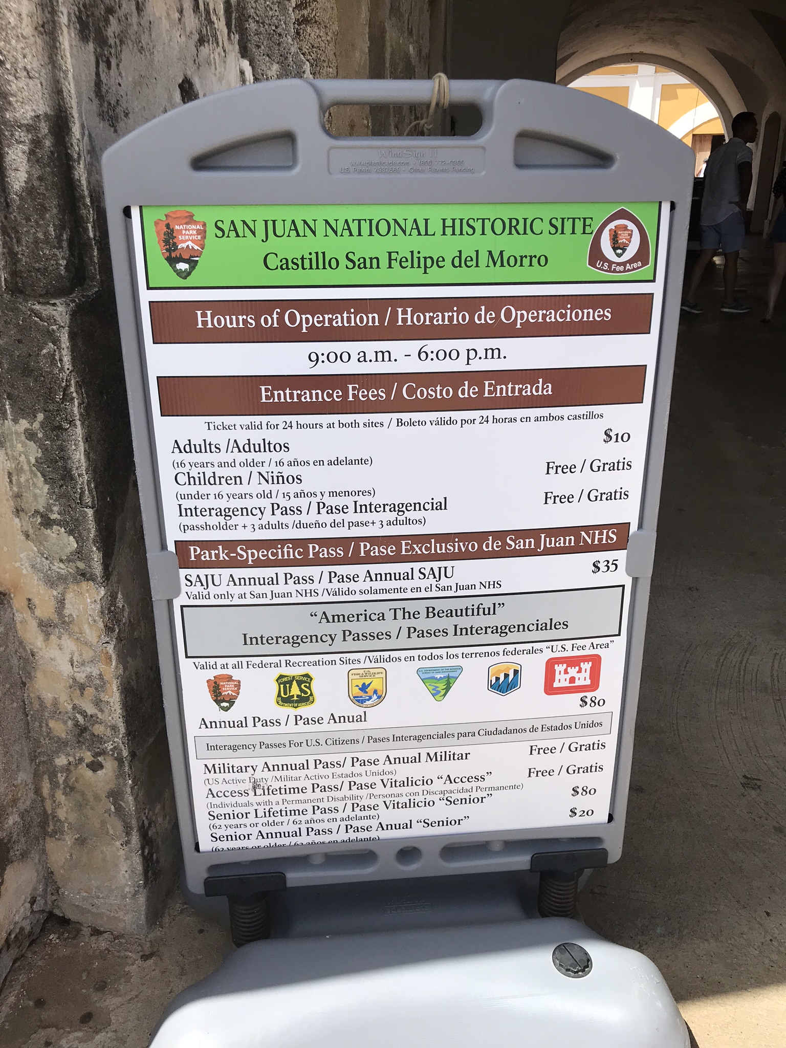sign with visitor info for el morro