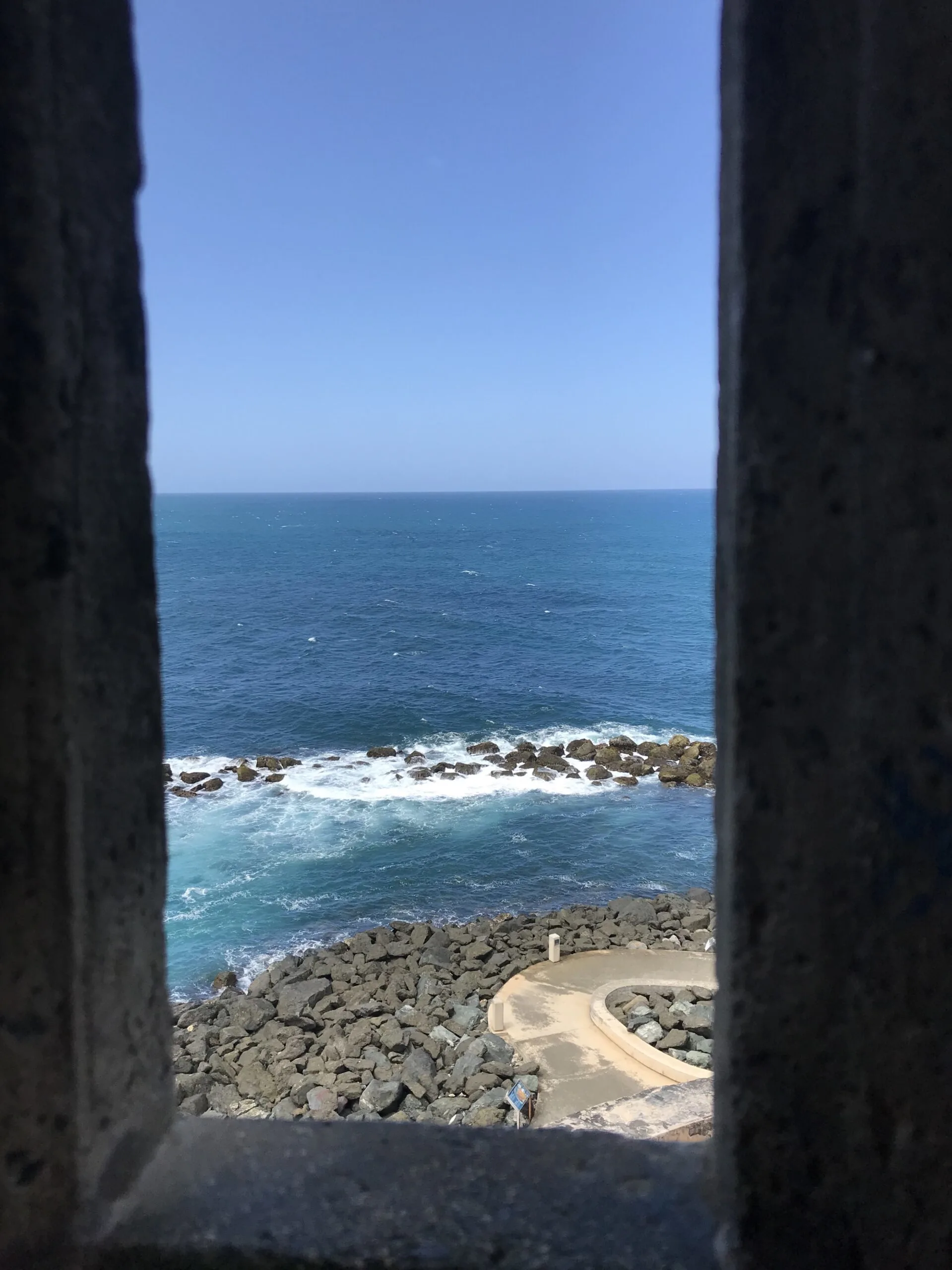 view of ocean out window of el morro