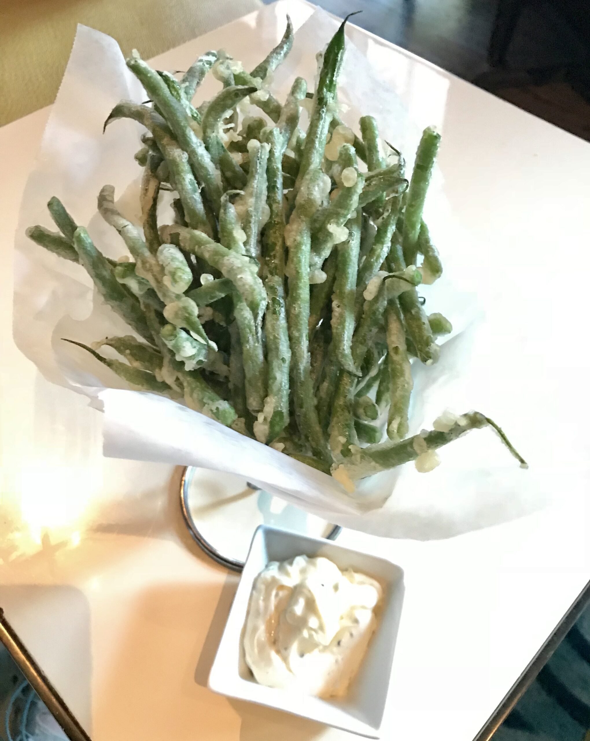 fried green beans at bluezoo lounge