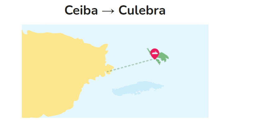 map of cieba to culebra ferry route
