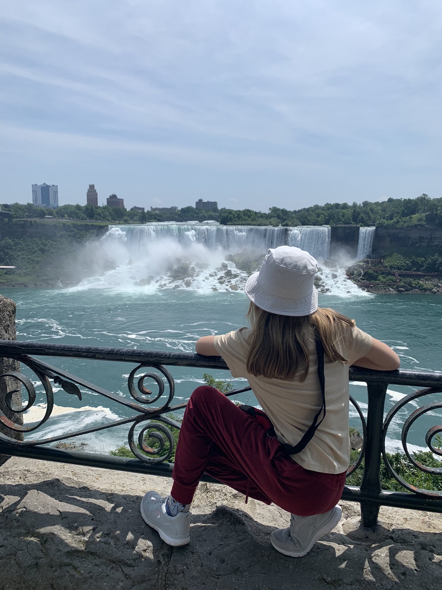 girl in front of american falls