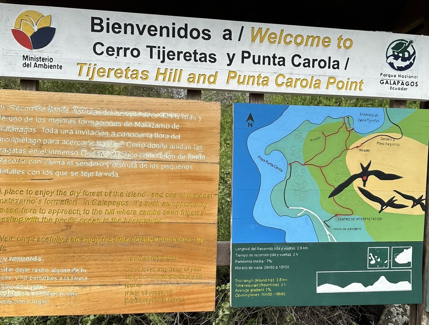 map of hiking to cerro tijeratas