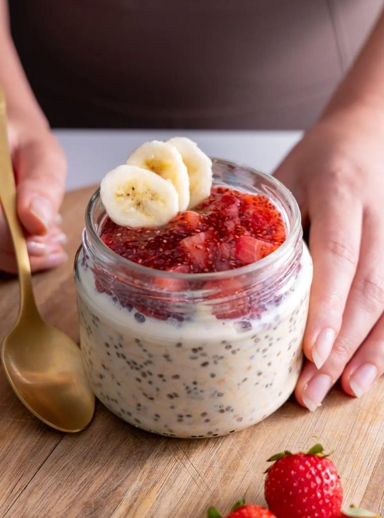 Peanut Butter and Jam Overnight Oats