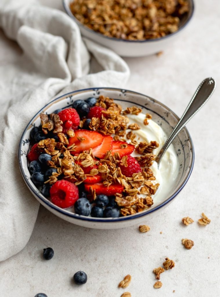 Fruit, Granola, & Greek Yogurt Breakfast Bowls